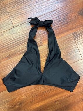 aerie Black Halter Bikini Top
